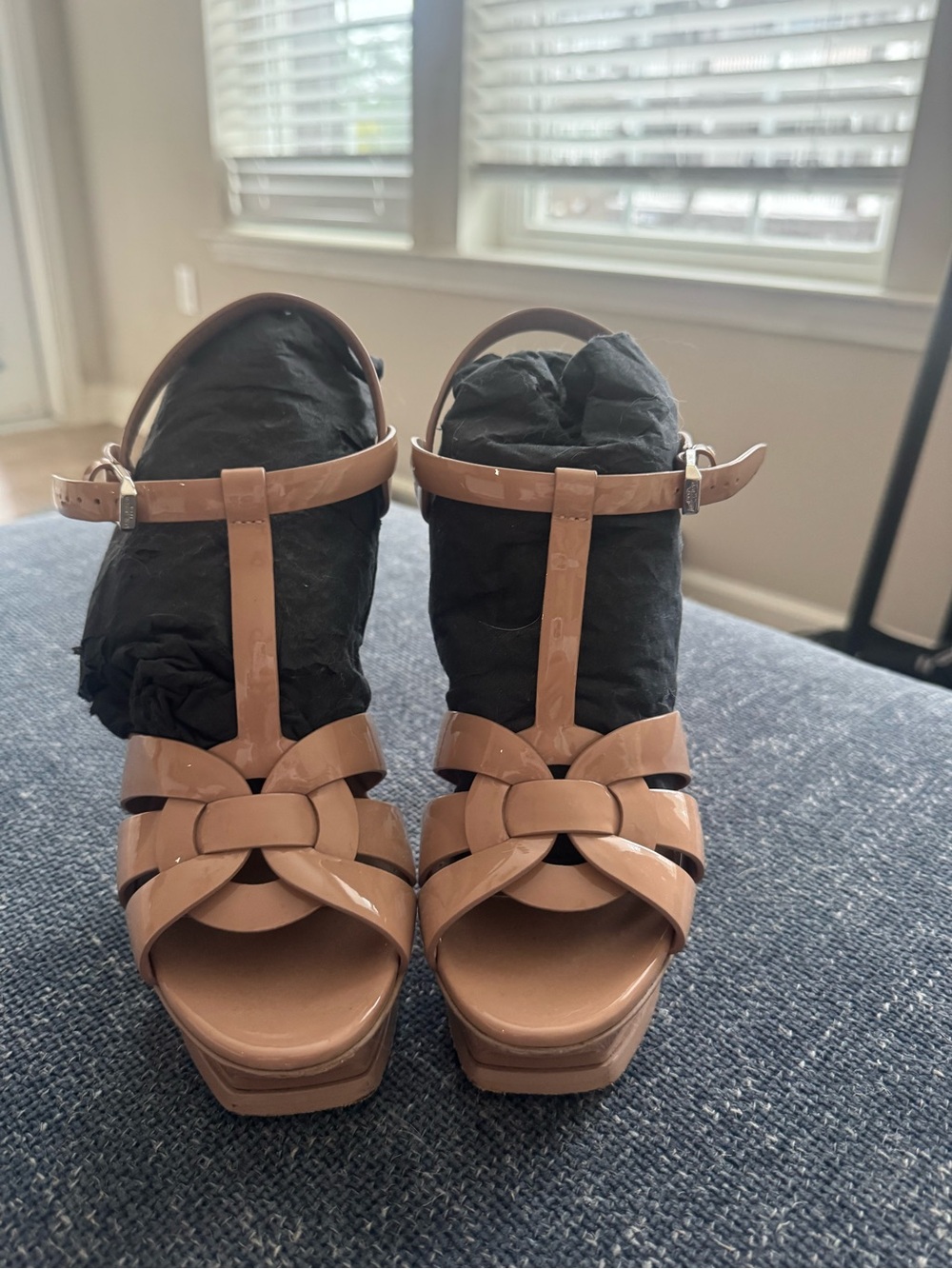 Yves Saint Laurent Nude Tribute Platform Sandals